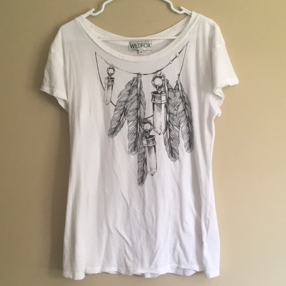 Wildfox Feather Crystal Boho Vibes Tee